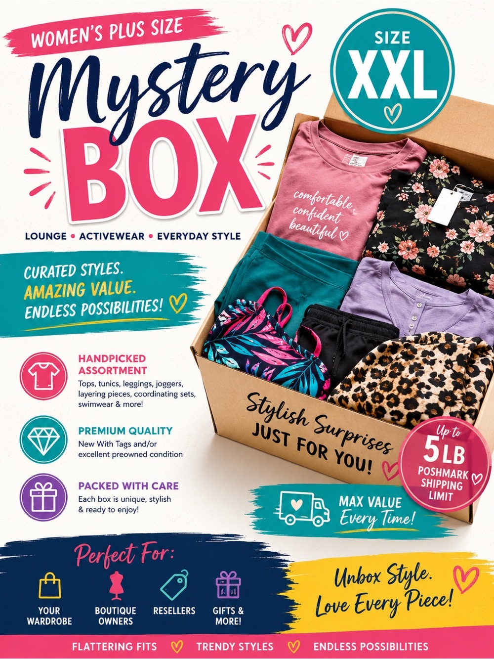 Women’s Plus Size XXL – Lounge, Activewear & Everyday Fashion – Mystery Box